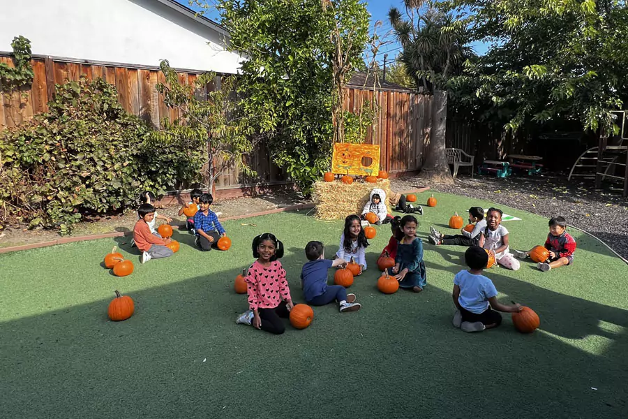 Kids playing outside at Preschool Dublin CA